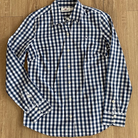 Vineyard Vines Tops - Vineyard Vines ladies dress shirt blue gingham button down size 2